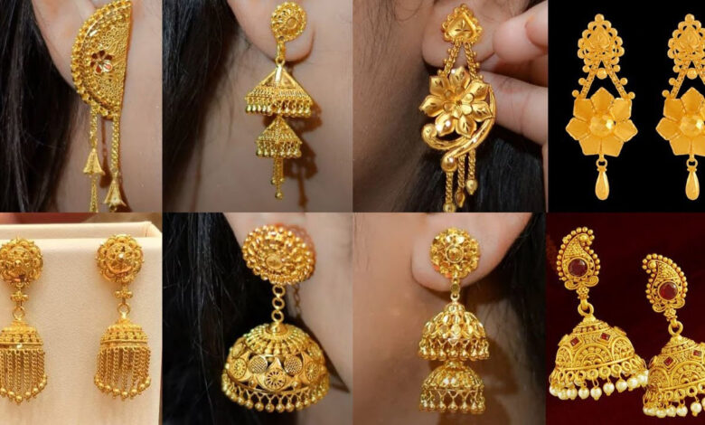 Top Designer Gold Earring Collections Are Here  South India Jewels